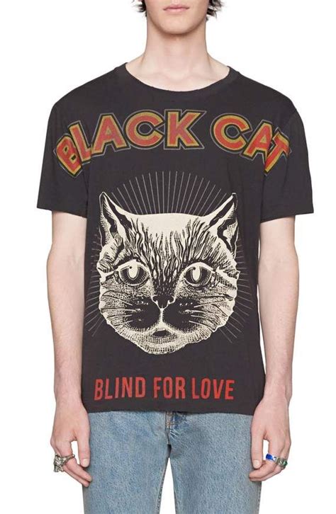 gucci black cat shirt fake|gucci t shirt animal.